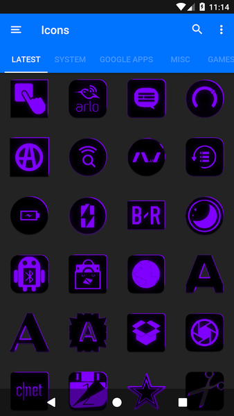 Flat Black and Purple IconPack - عکس برنامه موبایلی اندروید
