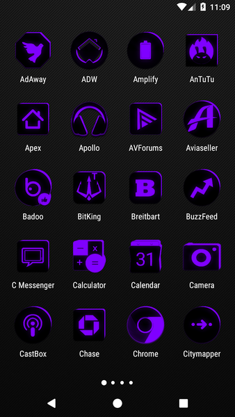 Flat Black and Purple IconPack - Image screenshot of android app