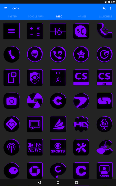 Flat Black and Purple IconPack - عکس برنامه موبایلی اندروید