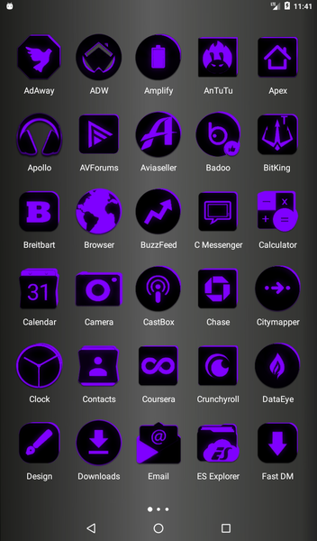 Flat Black and Purple IconPack - عکس برنامه موبایلی اندروید