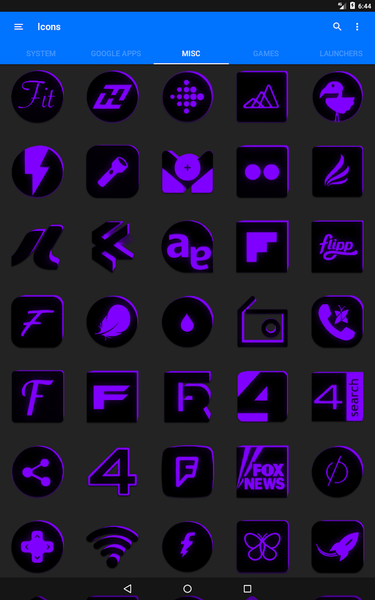 Flat Black and Purple IconPack - عکس برنامه موبایلی اندروید
