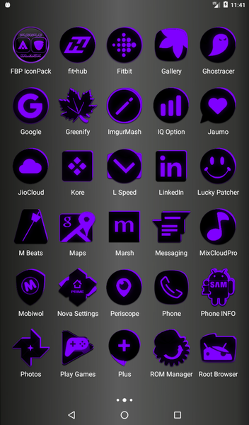 Flat Black and Purple IconPack - عکس برنامه موبایلی اندروید