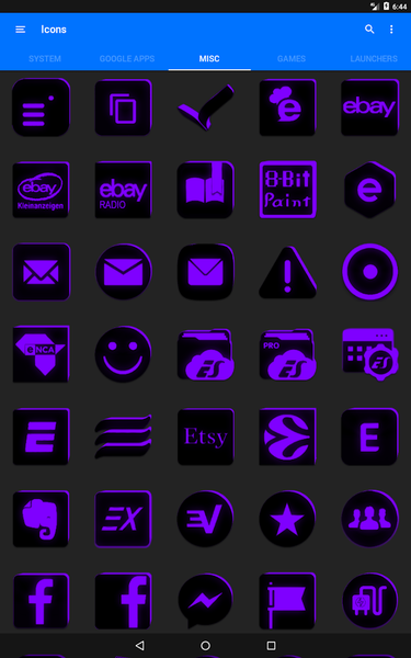 Flat Black and Purple IconPack - عکس برنامه موبایلی اندروید