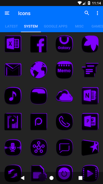 Flat Black and Purple IconPack - عکس برنامه موبایلی اندروید