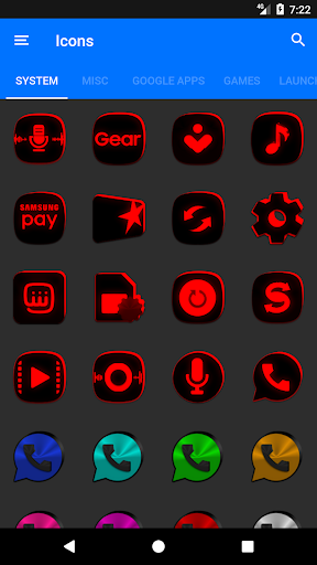 Flat Black and Red Icon Pack - Image screenshot of android app