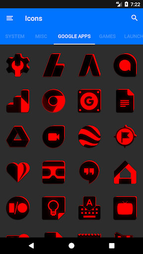 Flat Black and Red Icon Pack - Image screenshot of android app