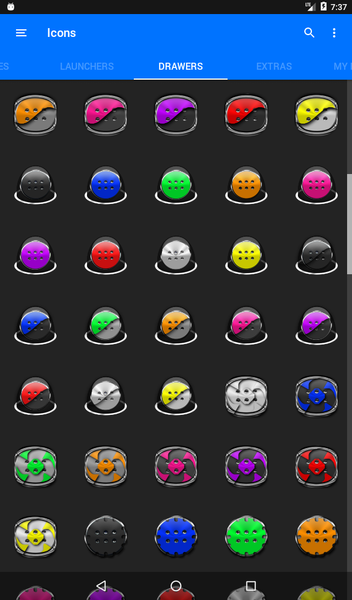 Flat Black and Teal Icon Pack - عکس برنامه موبایلی اندروید