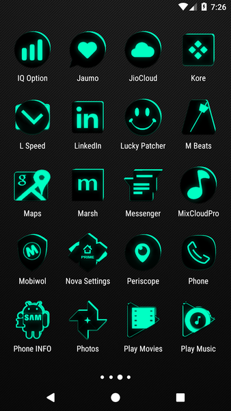Flat Black and Teal Icon Pack - عکس برنامه موبایلی اندروید