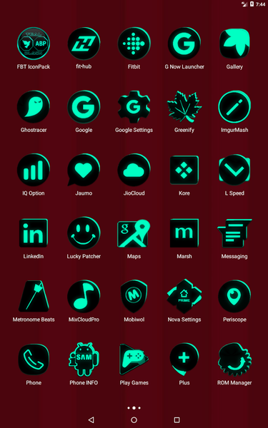Flat Black and Teal Icon Pack - عکس برنامه موبایلی اندروید