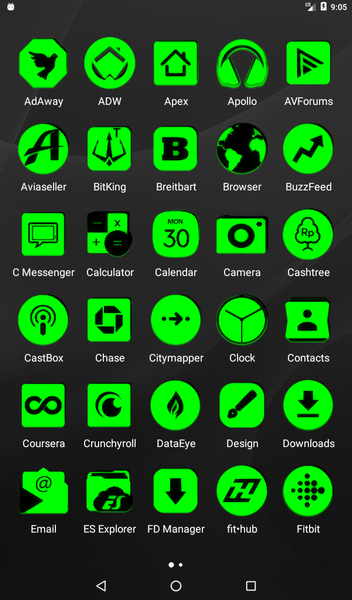 Green and Black Icon Pack - Image screenshot of android app
