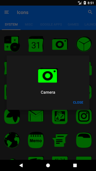 Green and Black Icon Pack - Image screenshot of android app