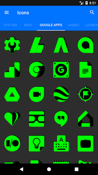 Green and Black Icon Pack - Image screenshot of android app