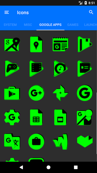 Green and Black Icon Pack - Image screenshot of android app