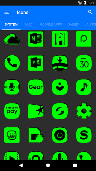 Green and Black Icon Pack - Image screenshot of android app