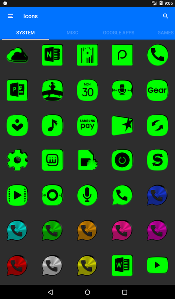 Green and Black Icon Pack - Image screenshot of android app