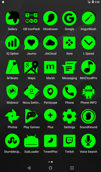 Green and Black Icon Pack - Image screenshot of android app