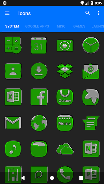 Green Icon Pack - عکس برنامه موبایلی اندروید