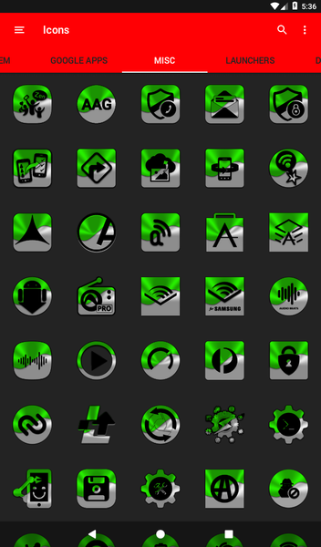 Half Light Green Icon Pack - Image screenshot of android app
