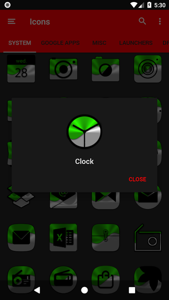 Half Light Green Icon Pack - Image screenshot of android app