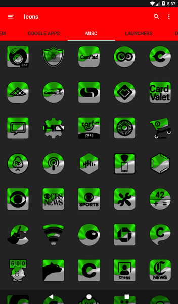 Half Light Green Icon Pack - Image screenshot of android app