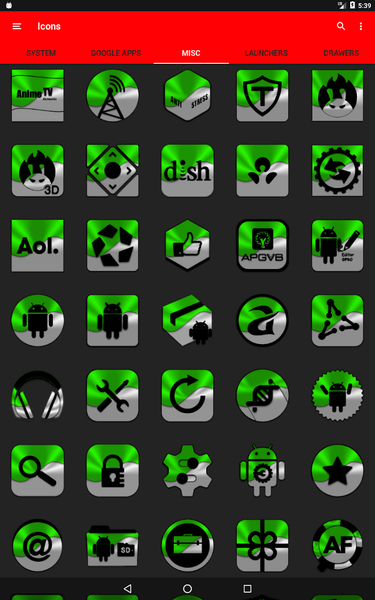 Half Light Green Icon Pack - Image screenshot of android app