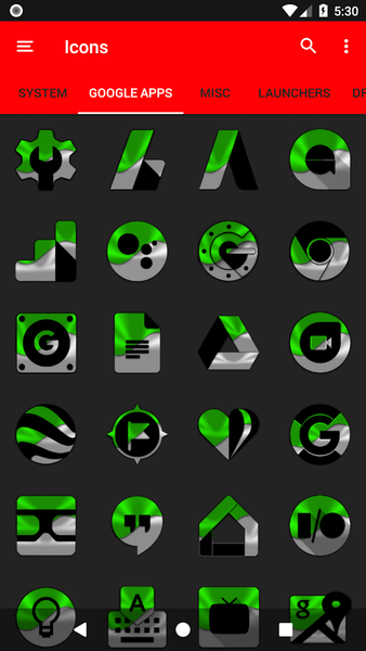 Half Light Green Icon Pack - Image screenshot of android app