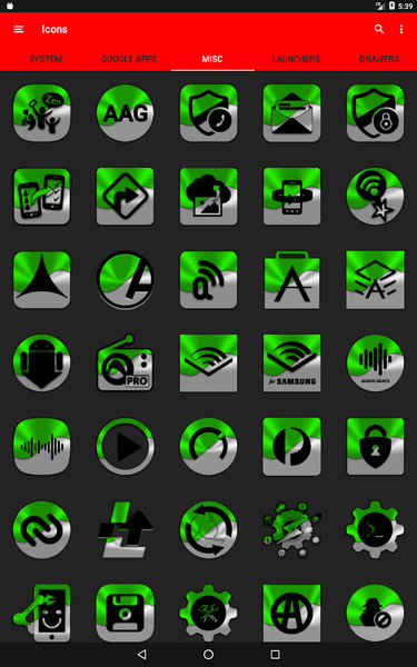 Half Light Green Icon Pack - Image screenshot of android app