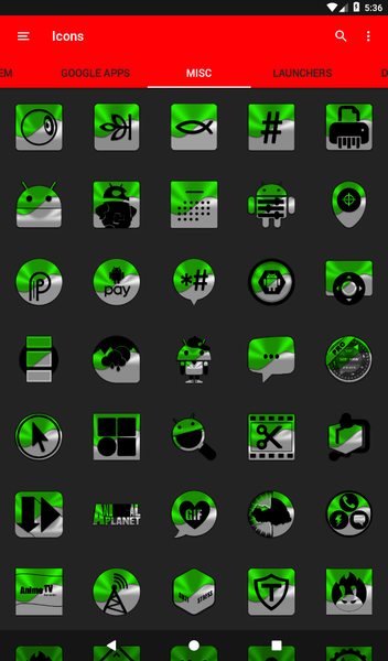 Half Light Green Icon Pack - Image screenshot of android app