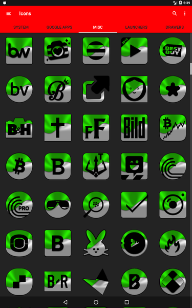 Half Light Green Icon Pack - Image screenshot of android app
