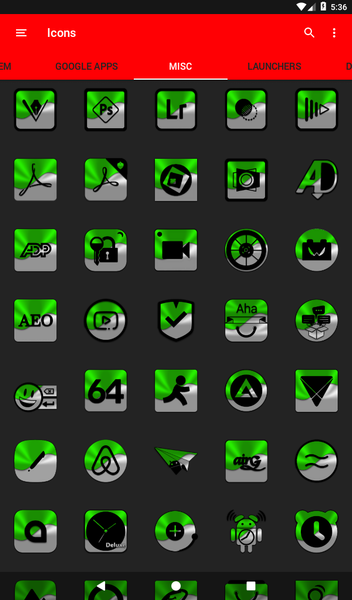 Half Light Green Icon Pack - Image screenshot of android app
