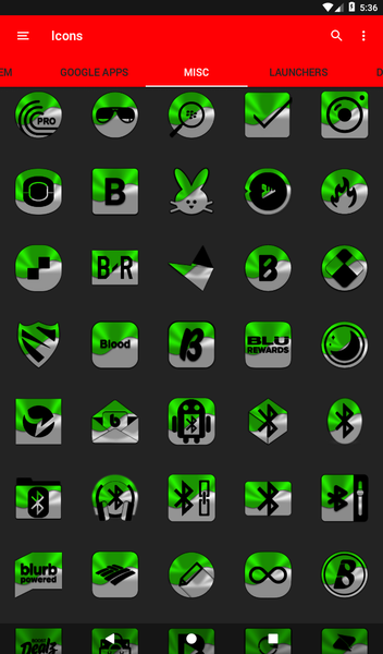 Half Light Green Icon Pack - Image screenshot of android app
