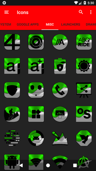 Half Light Green Icon Pack - Image screenshot of android app