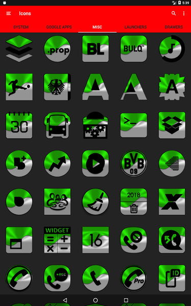 Half Light Green Icon Pack - Image screenshot of android app