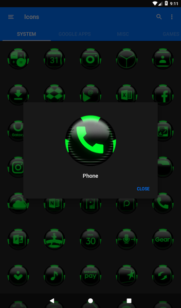 Green Icon Pack Style 6 - Image screenshot of android app