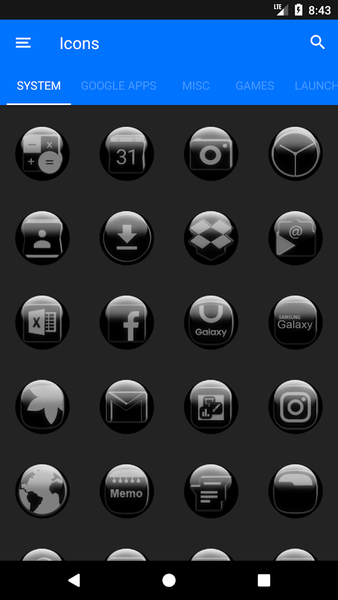 Grey Glass Orb Icon Pack - عکس برنامه موبایلی اندروید