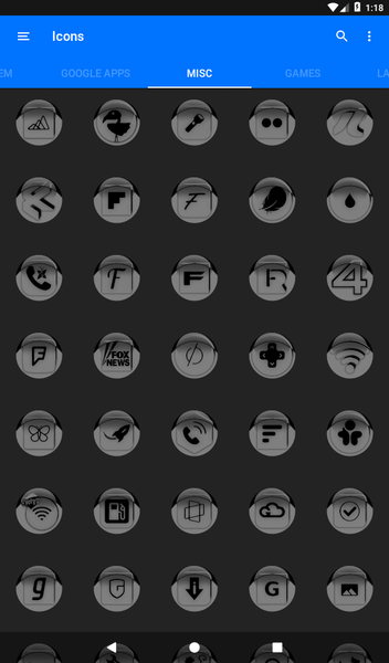 Grey Icon Pack Style 1 - Image screenshot of android app