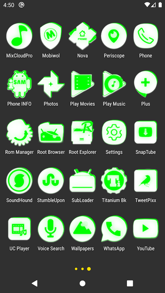 Inverted White Green Icon Pack - عکس برنامه موبایلی اندروید