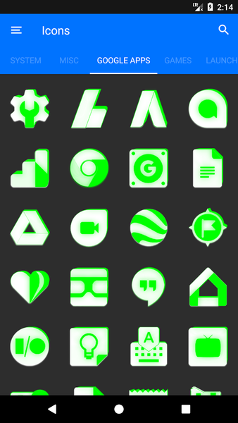 Inverted White Green Icon Pack - عکس برنامه موبایلی اندروید