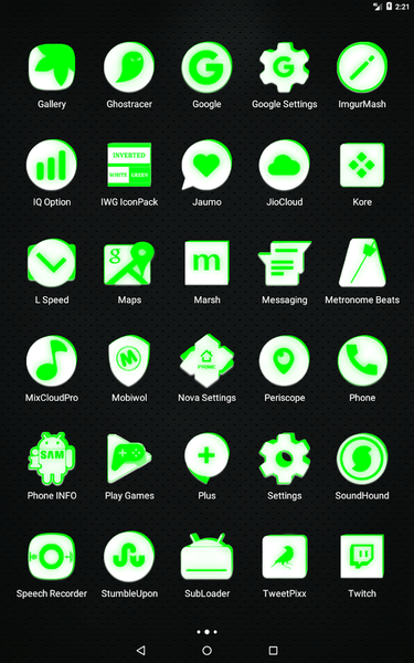 Inverted White Green Icon Pack - عکس برنامه موبایلی اندروید