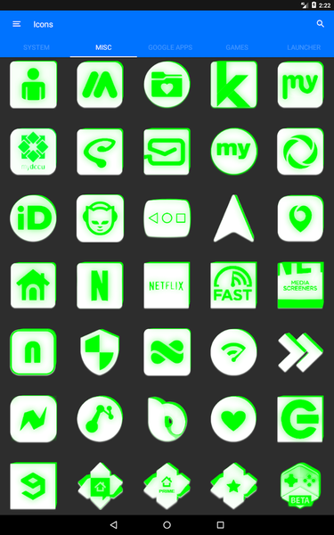 Inverted White Green Icon Pack - عکس برنامه موبایلی اندروید
