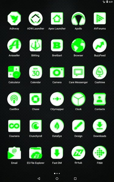 Inverted White Green Icon Pack - عکس برنامه موبایلی اندروید
