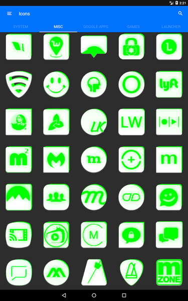 Inverted White Green Icon Pack - عکس برنامه موبایلی اندروید