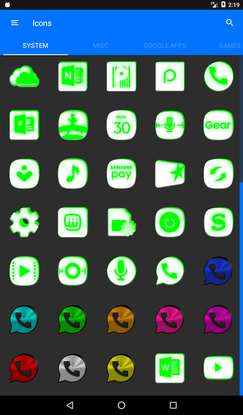 Inverted White Green Icon Pack - عکس برنامه موبایلی اندروید