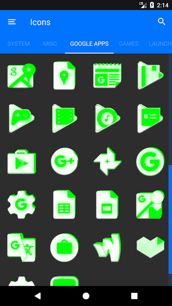 Inverted White Green Icon Pack - عکس برنامه موبایلی اندروید