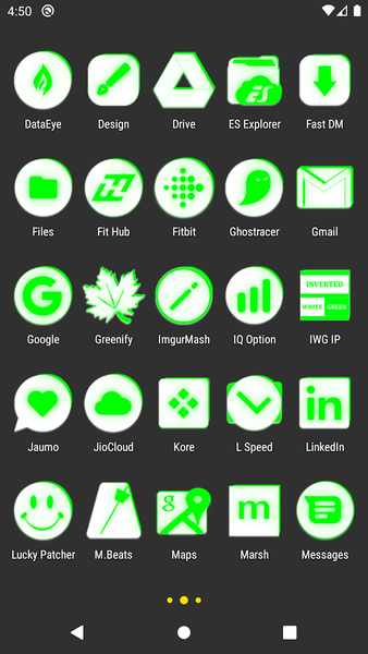Inverted White Green Icon Pack - عکس برنامه موبایلی اندروید