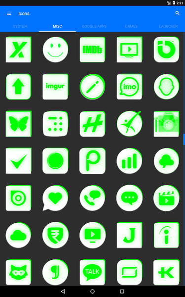 Inverted White Green Icon Pack - عکس برنامه موبایلی اندروید