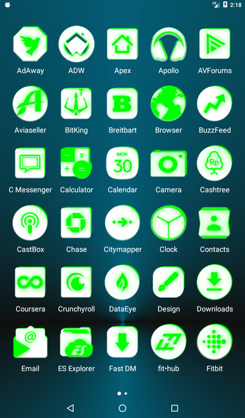 Inverted White Green Icon Pack - عکس برنامه موبایلی اندروید