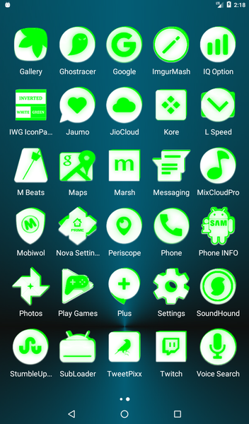 Inverted White Green Icon Pack - عکس برنامه موبایلی اندروید