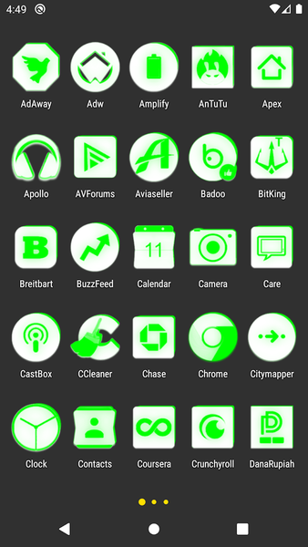 Inverted White Green Icon Pack - Image screenshot of android app