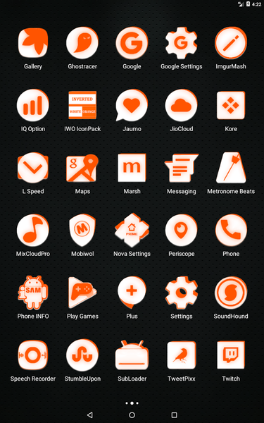 Inverted White Orange IconPack - عکس برنامه موبایلی اندروید